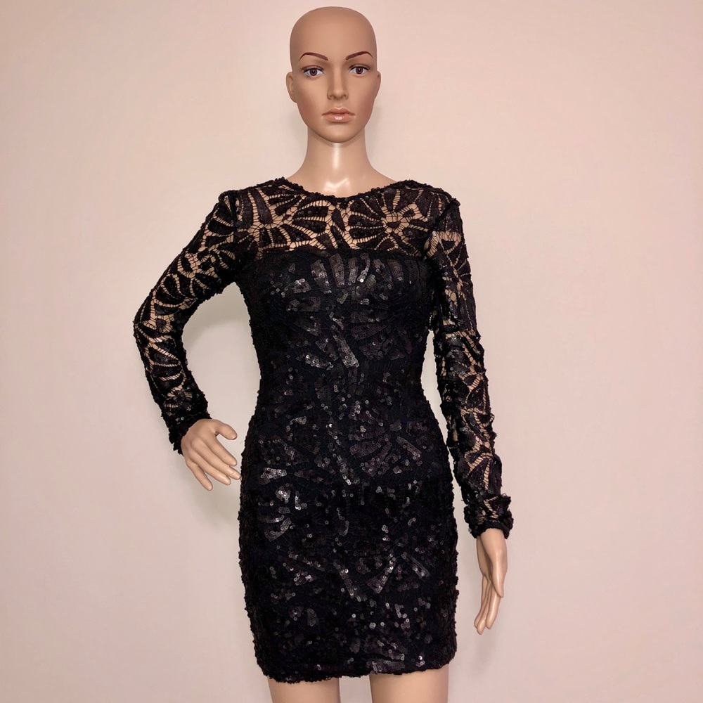 SKY Fiyana Sexy Long Sleeve Sequin Dress, NWOT